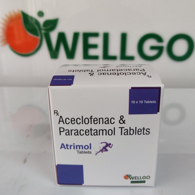 Aceclofenac Paracetamol tablets Aceclofenac 100mg+ Paracetamol 325 Mg pcd